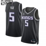 Maillot NBA Sacramento Kings Deaaron Fox 5 Jordan 2022-23 Statement Edition Noir Swingman - Enfant